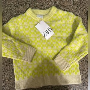 Zara Kids Yellow and Cream Sweater
